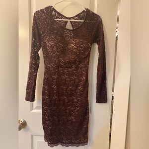 Plum colored cocktail dress